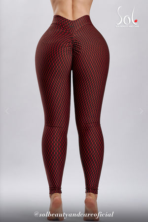 
                  
                    Load image into Gallery viewer, Leggings Anticelulitico Scrunch Milan Red
                  
                